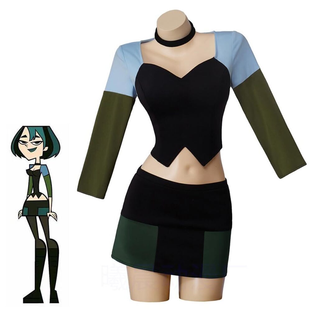 3178 Total Drama Island Gwen Cosplay Costume Crop Top and Mini Skirts S